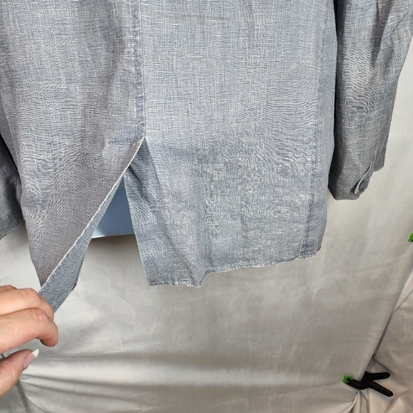 INC 100% Linen Blue Blazer Jacket Mens Size Large - Picture 7 of 12